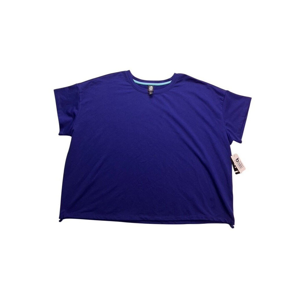 Ideology T-Shirt Women 3X Blue Short Sleeve Cinch Hem Activewear